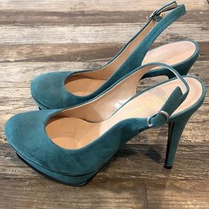 NEW Pour la Victoire Platform Suede Slingback Pump NWOB